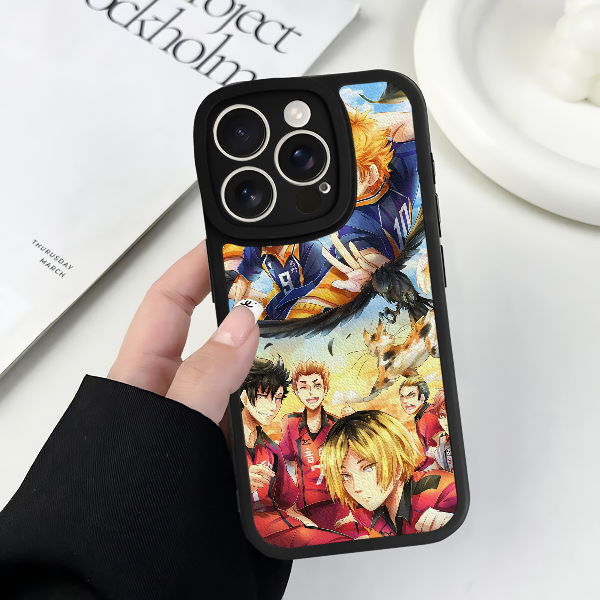 （画像用） ハイキュー!! Haikyu!! 【iPhone 16シリーズ対応】シリコンスマホケース（レザー調） 材質：シリコン